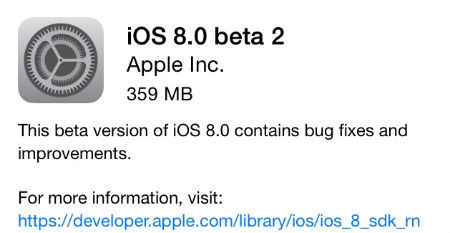 iOS 8 Beta 2